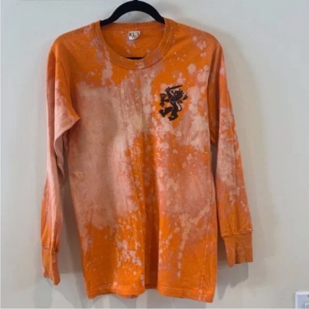 Urban Outfitters Orange Tie Dye Long Sleeve Crew Neck Shirt [Size S]